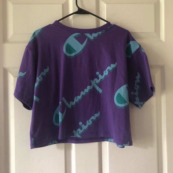 Women’s Champion Allover Print Crop T-shirt - Picture 6 of 6